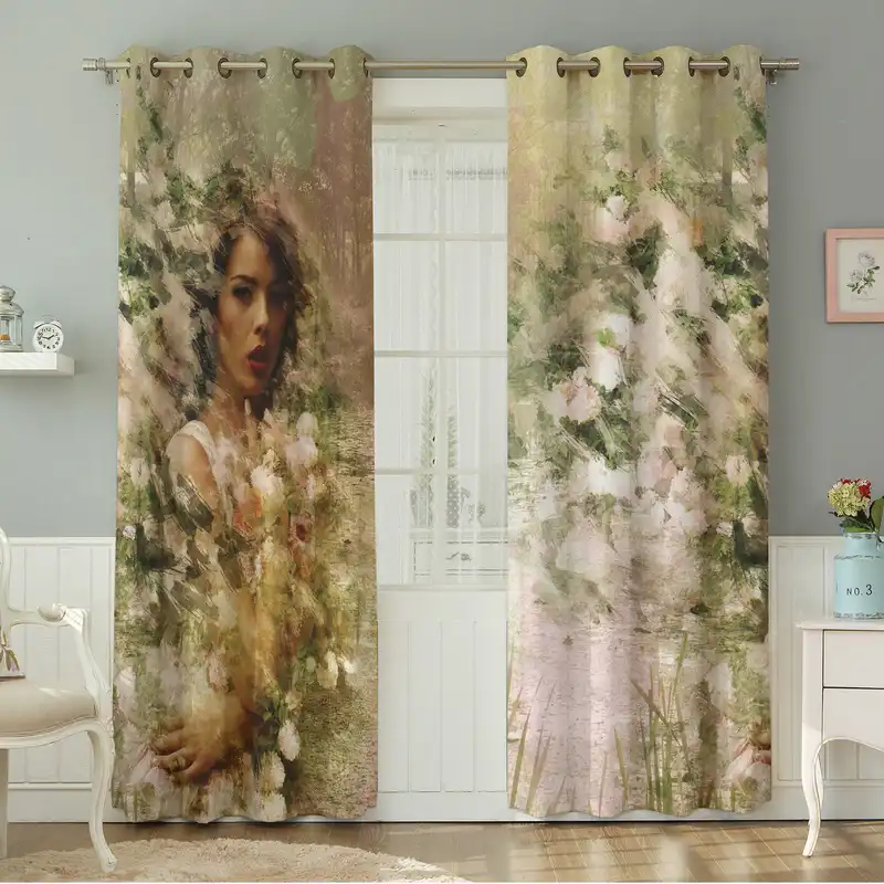 پرده نیروانا طرح چهره مدل مخمل کد 4668 سایز 140×280 سانتی متر