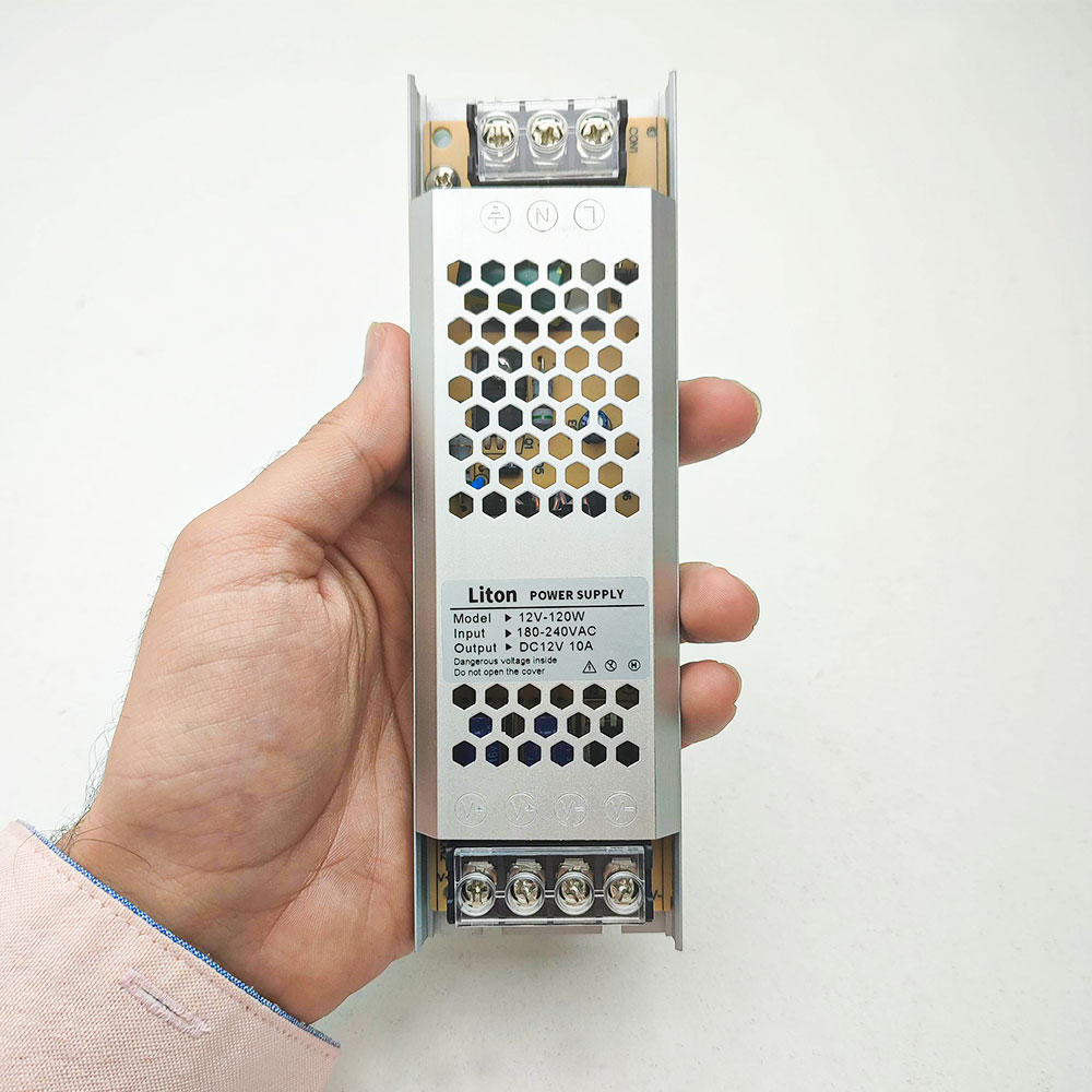 آداپتور سوئیچینگ 12 ولت 10 آمپر لیتون مدل 120W اسلیم