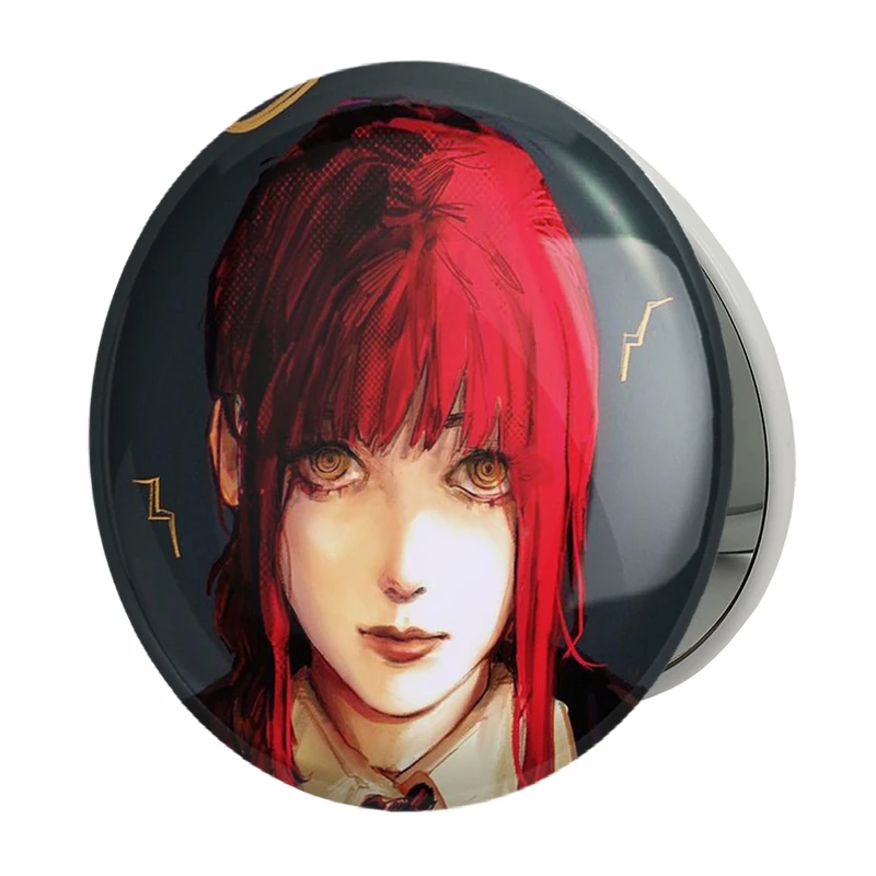 آینه جیبی خندالو طرح ماکیما انیمه مرد اره ای Chainsaw Man مدل تاشو کد 17977 