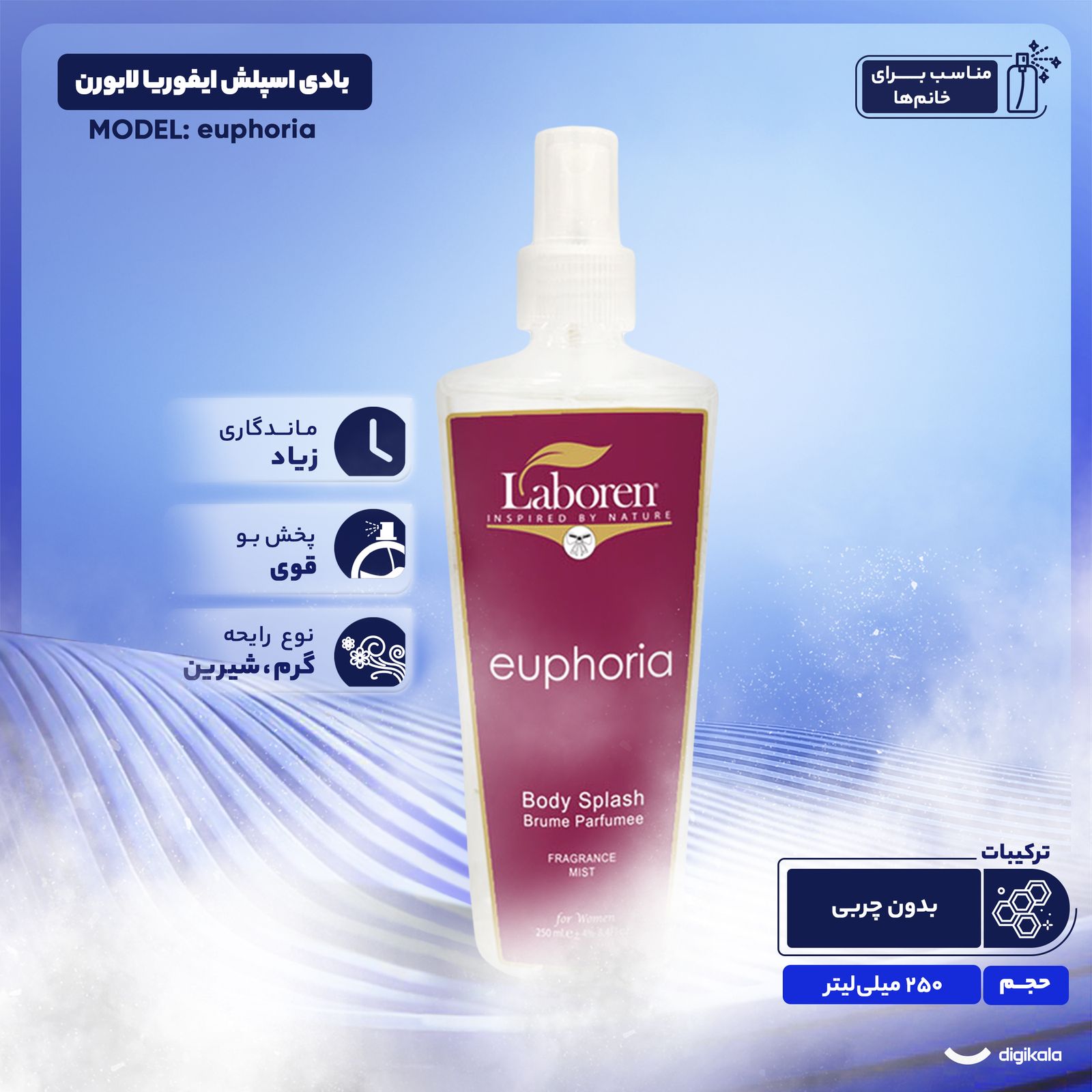 بادی اسپلش ایفوریا لابورن مدل euphoria حجم 250 میلی لیتر -  - 3