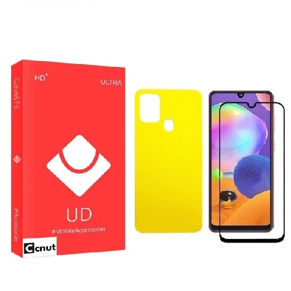 محافظ صفحه نمایش کوکونات مدل FUL مناسب برای گوشی موبایل سامسونگ Galaxy A21S به همراه محافظ پشت گوشی 