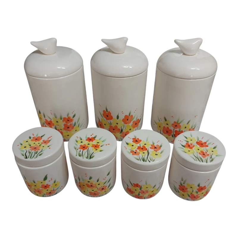 بانکه سرامیکی طرح گلناز کد ZP126 مجموعه ۷ عددی