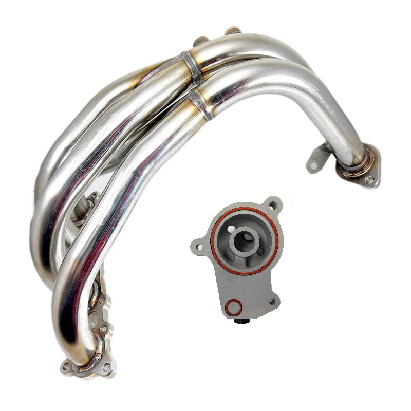 هدرز استیل انجین آرت مدل 4-2-1 به همراه پایه فیلتر روغن مناسب برای پژو 206