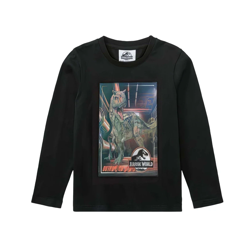 تی شرت آستین بلند پسرانه ژوراسیک ورلد مدل دایناسور کد 2025