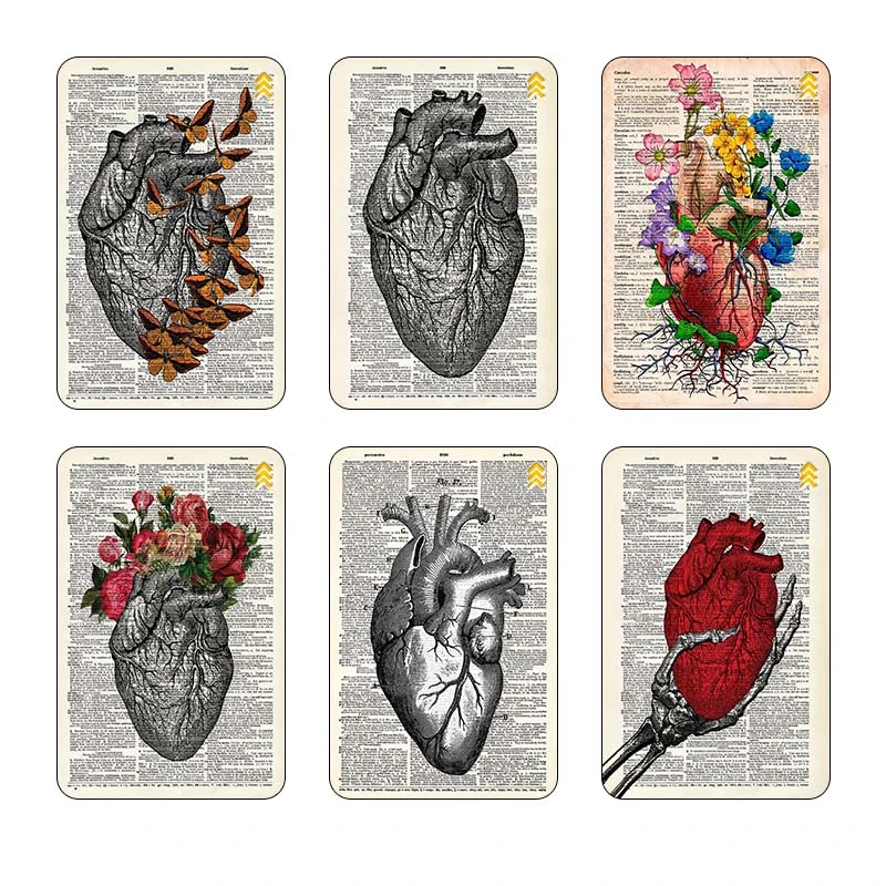 استيکر کارت کارنيکا طرح روزنامه وینتج قلب Vintage Newspaper Heart کد 33183 مجموعه 6 عددی