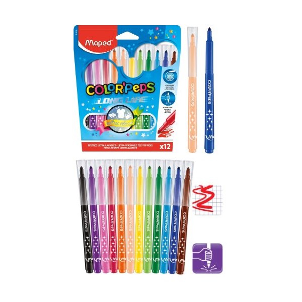 ماژیک 12 رنگ مپد مدل کالرپپس کد 845020