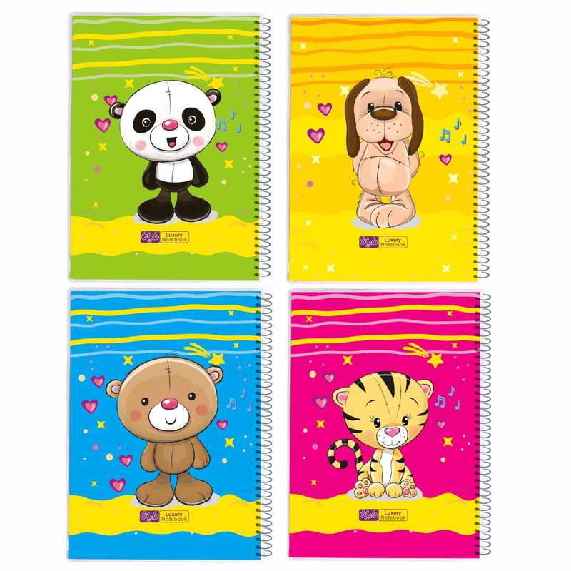 دفتر مشق 50 برگ دایان مدل حاشیه دار کیوت کد 54641 بسته 4 عددی