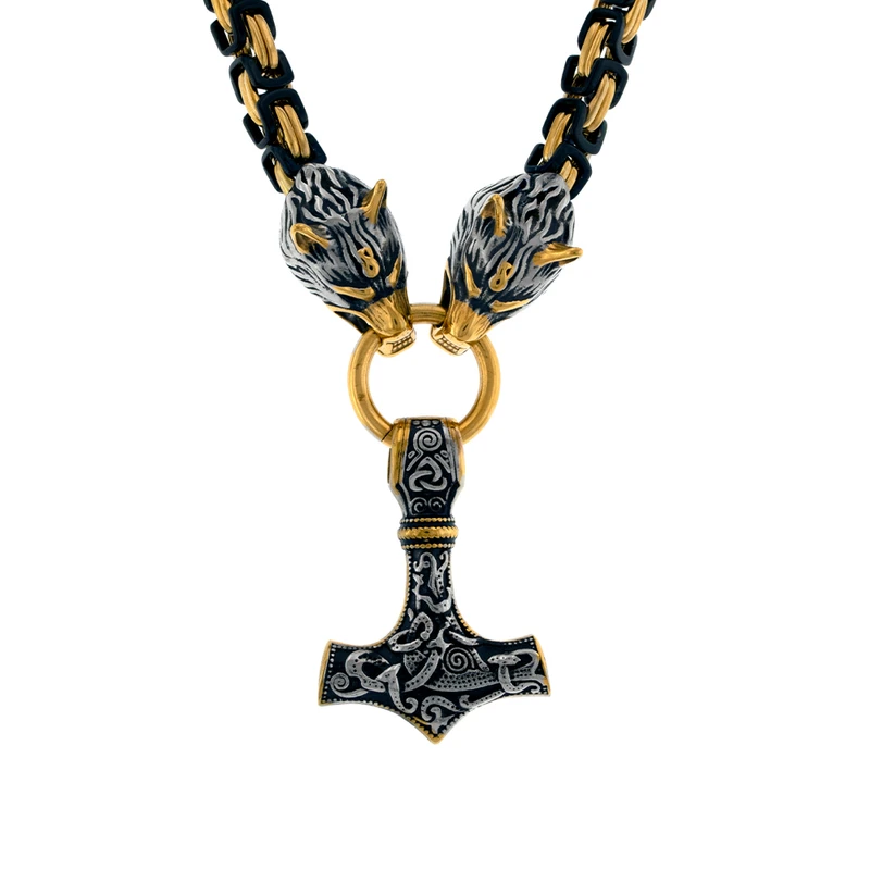 گردنبند مردانه داتینو مدل دو گرگ