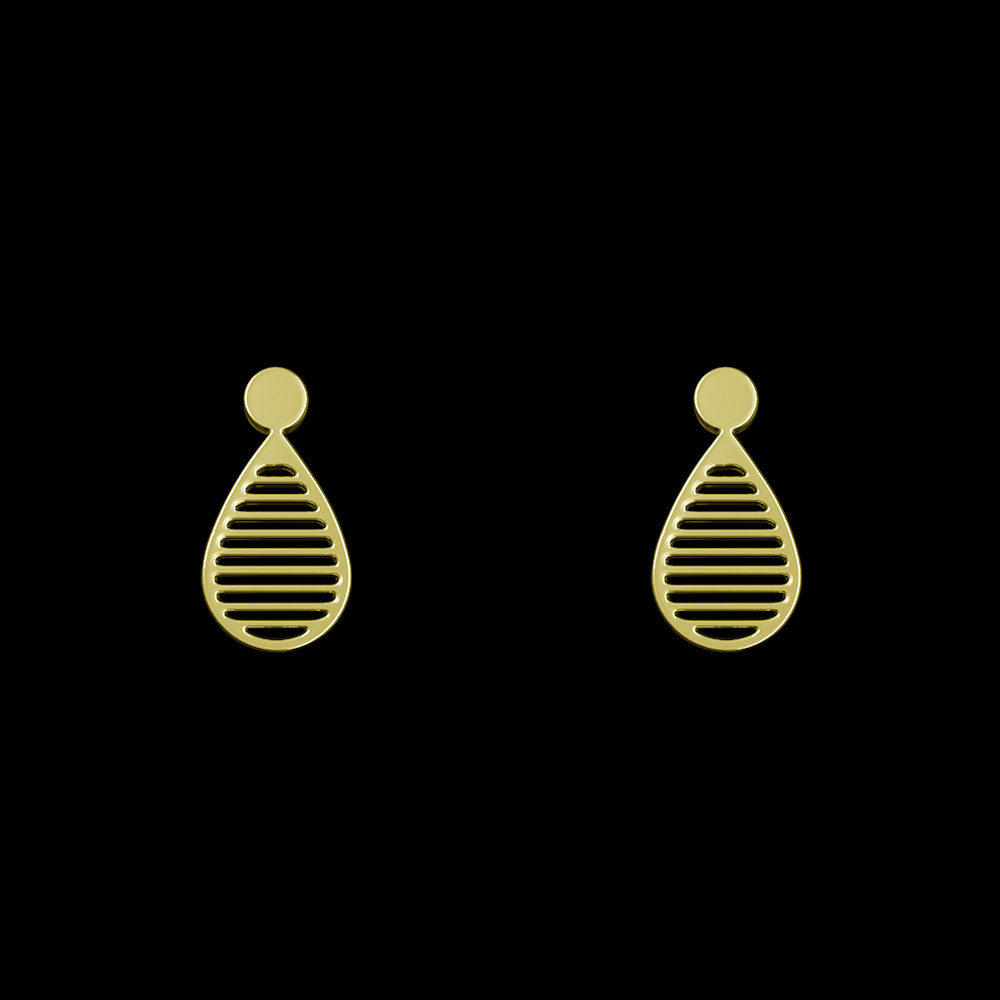 گوشواره طلا 18 عیار زنانه مدوپد مدل هندسی کد GA1-14331