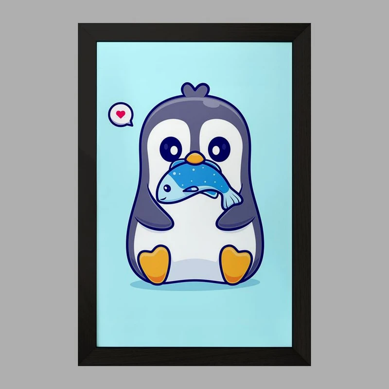تابلو خندالو مدل حیوانات بامزه پنگوئن کد 29715