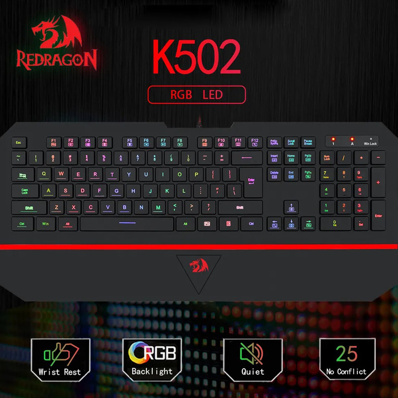 کیبورد مخصوص بازی ردراگون مدل K502 