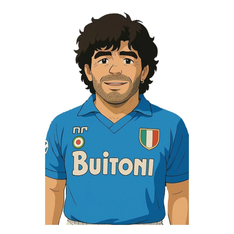 استیکر پارچه و لباس پاد آفرین مدل کارتونی فوتبالی مارادونا جذاب کد 1814