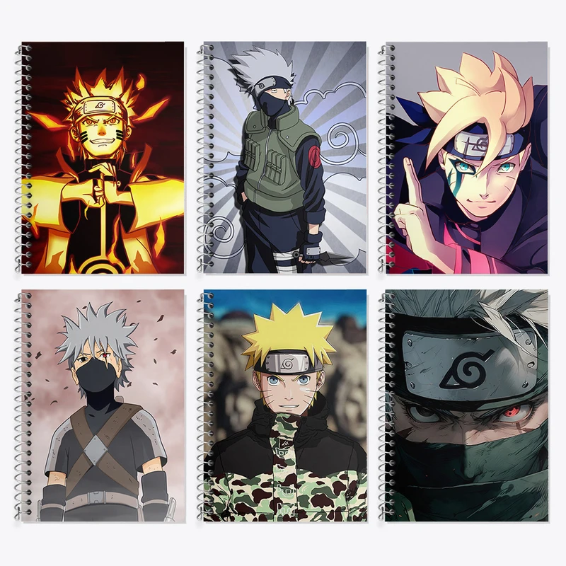 دفتر زبان 50 برگ خندالو مدل دو خط طرح انیمه ناروتو کد 660 مجموعه 6 عددی
