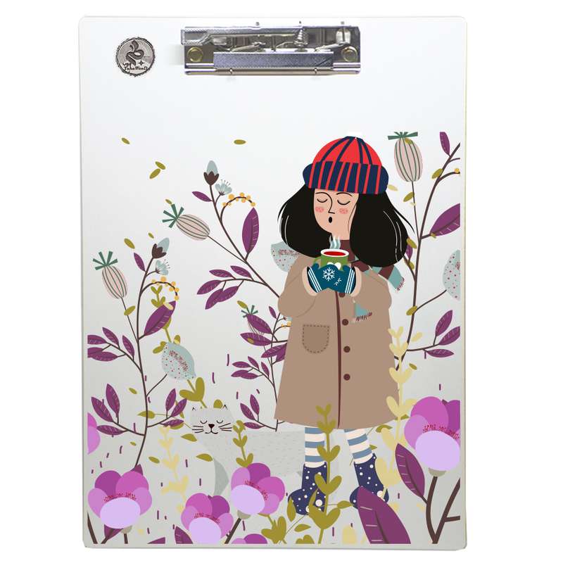 تخته شاسی طه چوب مدل The girl in the flowers01 سایز A4
