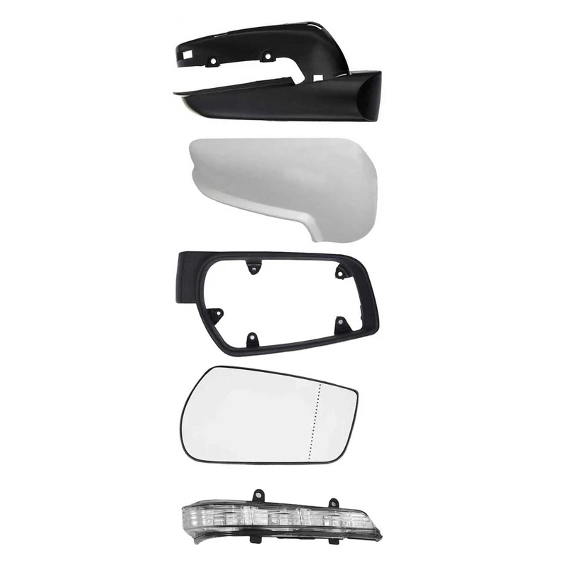 قاب و فلاپ آینه جانبی و شیشه راست و راهنما آینه قطعه سازان کبیر مدل GHB-PARSWH3010305-R مناسب برای پژو پارس به همراه حلقه