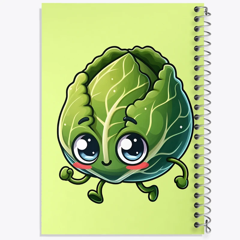 دفتر ژورنال نویسی 50 برگ خندالو مدل نقطه ای طرح کاهو بامزه کد F7671