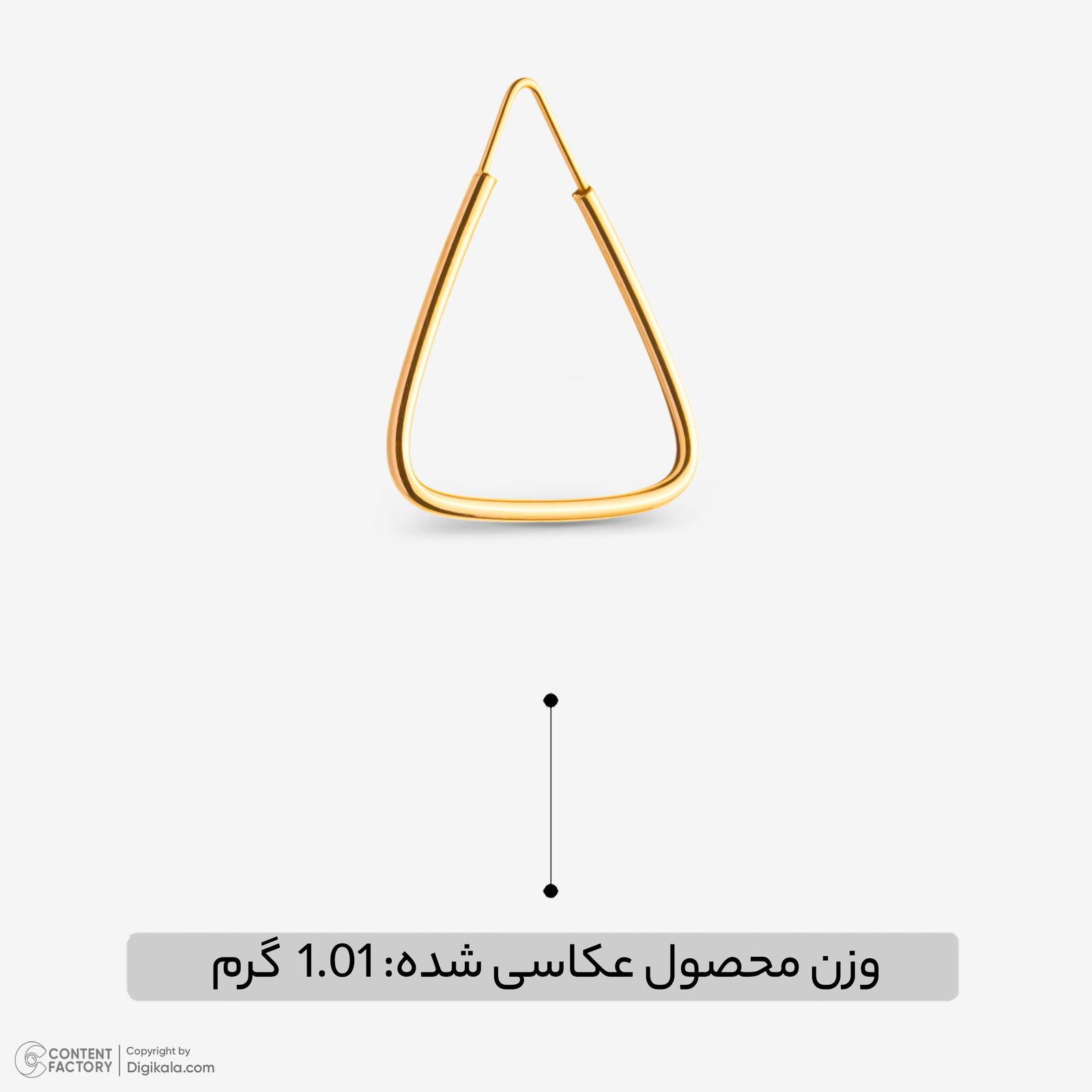گوشواره حلقه‌ای طلا 18 عیار زنانه گلدم مدل 2E245001 -  - 2