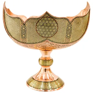شکلات خوری خاتم کاری مدل پرسیم لب قلم کد Gold3230