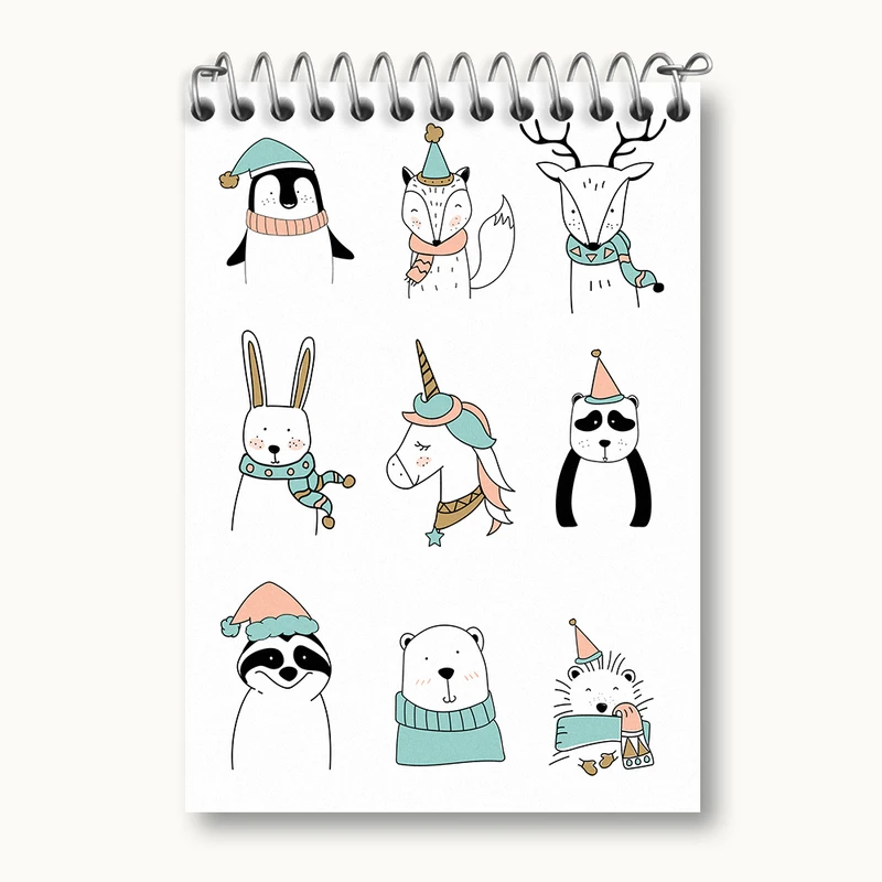 دفتر یادداشت 50 برگ خندالو طرح حیوانات بامزه و کیوت کد N2531