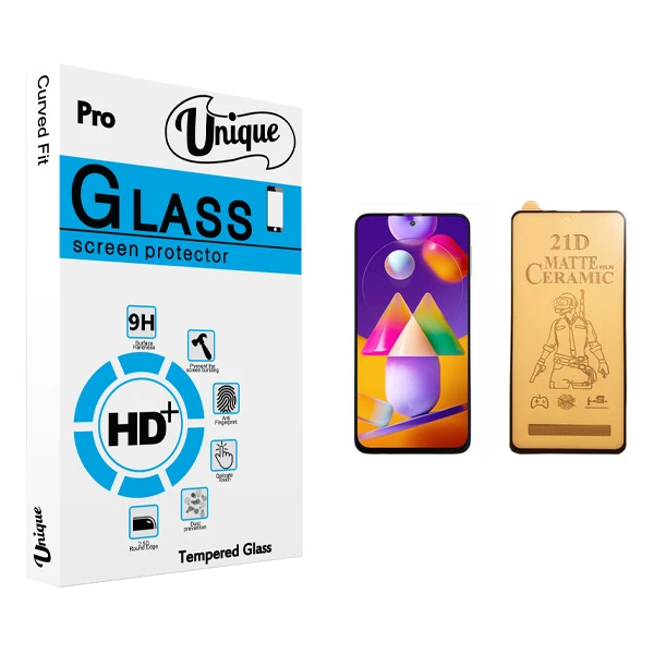 محافظ صفحه نمایش سرامیکی يونيک مدل +Clear مناسب برای گوشی موبایل سامسونگ Galaxy M31s