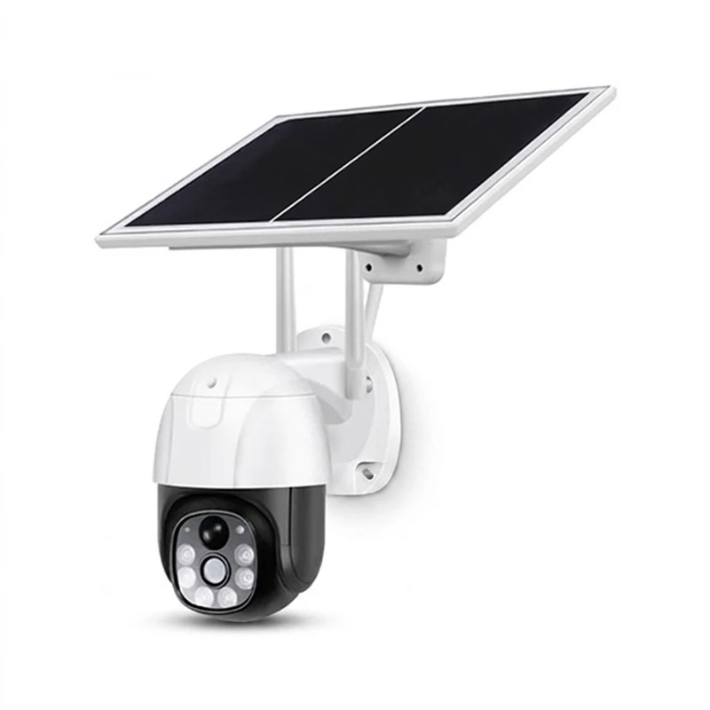 دوربین امنیتی خورشیدی سیم‌کارتی مدل V380 PRO با تشخیص حرکت PIR، دید در شب رنگی و مکالمه صوتی دوطرفه