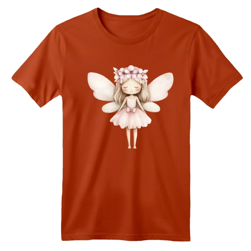 تی شرت آستین کوتاه بچگانه مدل دخترک و فرشته کد 15