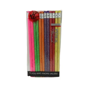 مداد مشکی طرح اکریلی بسته 12 عددی