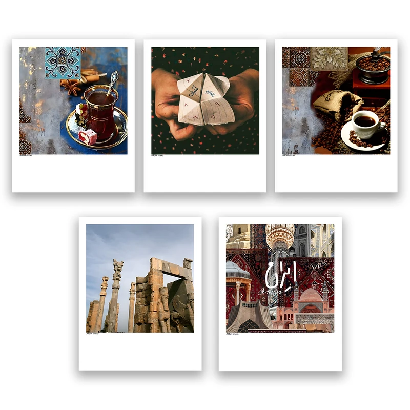 آویز تزیینی عرش مدل سنتی ایران  کد Asa676 مجموعه پنج عددی