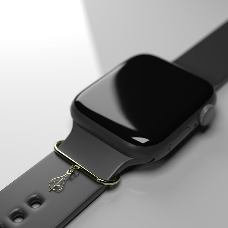 آویز ساعت طلا 18 عیار زنانه مدوپد مدل برگ کد SK1-1488