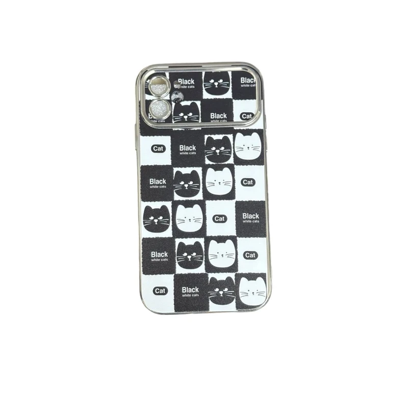 کاور طرح گربه سفید و سیاه  کد CAT33 مناسب برای گوشی موبایل اپل Iphone 11