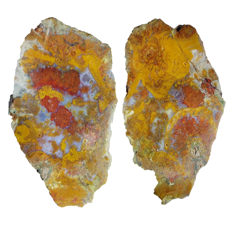 سنگ راف عقیق مدل جاسپر رنگی c117 مجموعه 2 عددی