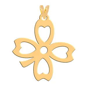 آویز گردنبند طلا 18 عیار زنانه فرشته مدل گل WNL-000265