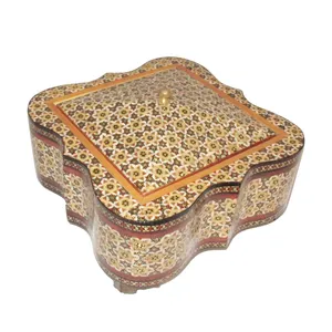 شکلات خوری خاتم کاری مدل مربعی کد 010020 