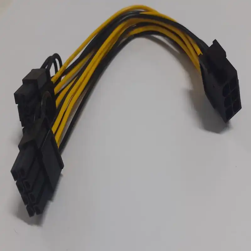 کابل برق کارت گرافیک 6 پین به دو 8 پین طول 0.2 متر