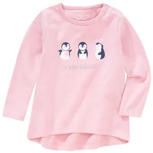 تی شرت آستین بلند دخترانه توپومینی مدل 37832 سه پنگوئنی