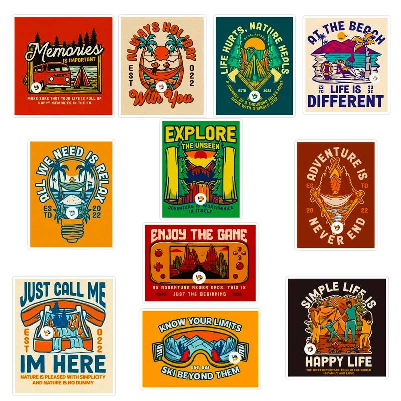   استیکر لپ تاپ ماسا دیزاین طرح CAMP کد COLSA مجموعه 11 عددی