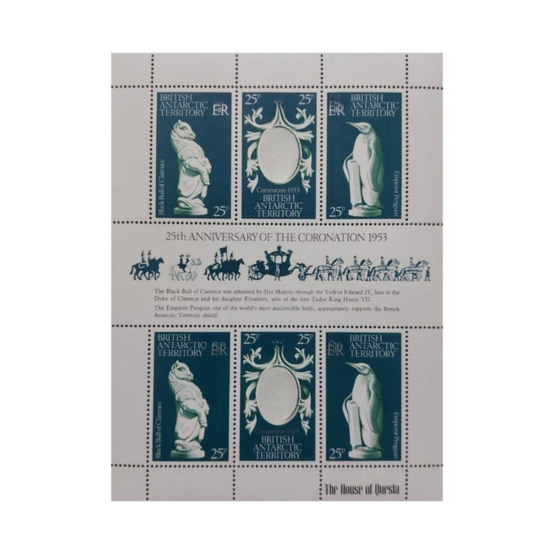 تمبر یادگاری مدل 25مین سالگرد قلمرو جنوبگان بریتانیا مجموعه 6 عددی