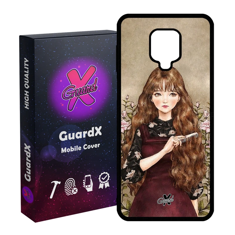 کاور گارد ایکس طرح دختر مدل Glass10246 مناسب برای گوشی موبایل سامسونگ Redmi Note 9S / Note 9 Pro / Note 9 Pro Max