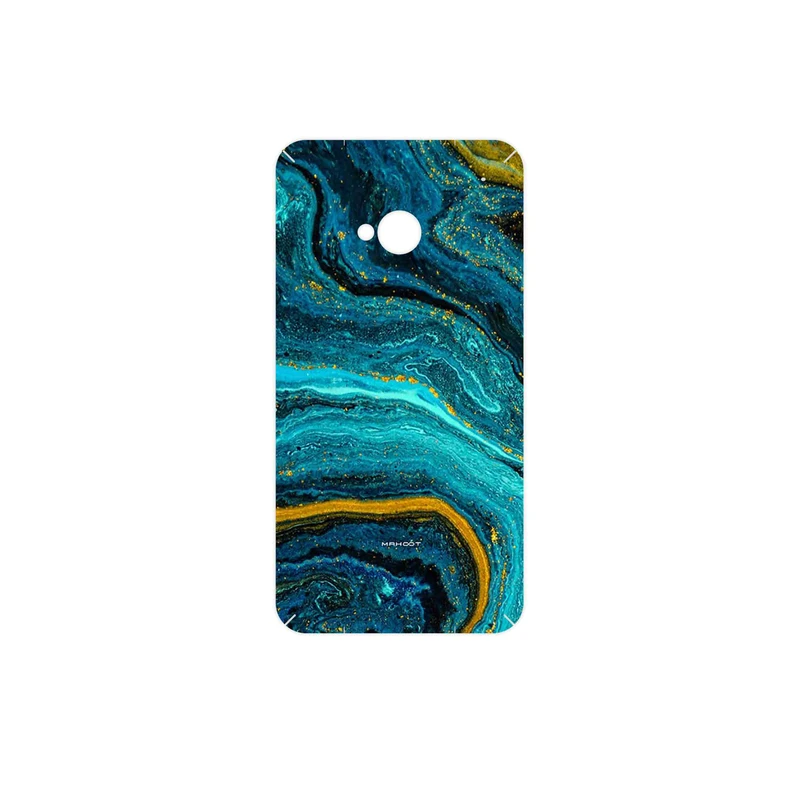 برچسب پوششی ماهوت مدل Turquoise marblewith golden streaks مناسب برای گوشی موبایل اچ تی سی One M7