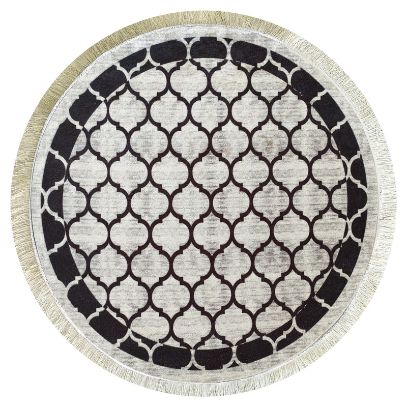 فرش پارچه ای سارای مدل دایره مخملی کد 1120