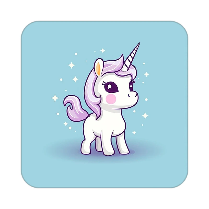 زیر لیوانی کاکتی طرح اسب تک شاخ و یونیکورن مدل mp31163