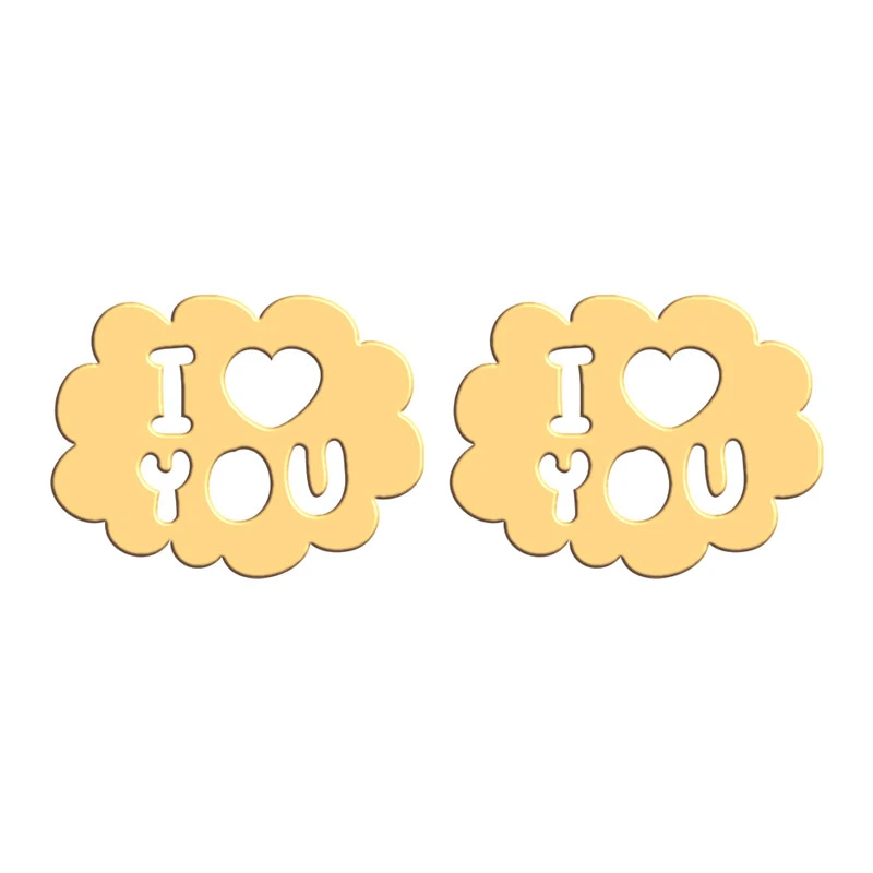 گوشواره طلا 18 عیار زنانه فرشته مدل طرح  WEL-000381 I LOVE YOU