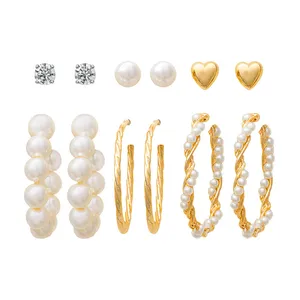 گوشواره میخی زنانه کد s153 مجموعه 6 عددی