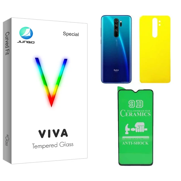 محافظ صفحه نمایش سرامیکی جانبو مدل Viva  مناسب برای گوشی موبایل شیائومی Redmi Note 8 Pro  به همراه محافظ پشت گوشی