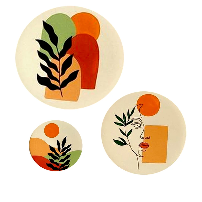 بشقاب دیوارکوب سفالی طرح مدرن مدل Y-06 مجموعه 3 عددی