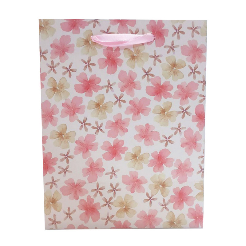 ساک هدیه مدل عمودی گل دار شکوفه کد 3410