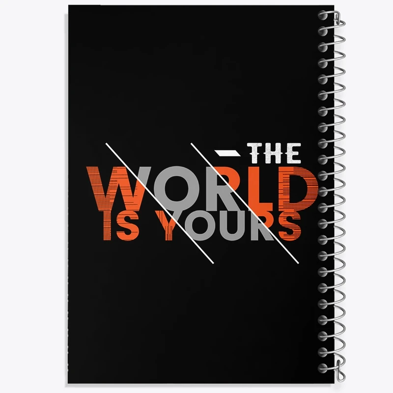 دفتر ژورنال نویسی 50 برگ خندالو مدل نقطه ای طرح The World Is Yours کد F1064