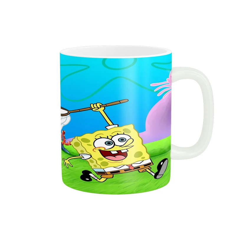 ماگ پادآفرین مدل کارتونی طرح باب اسفنجی و پاتریک و دوستان کد p2573