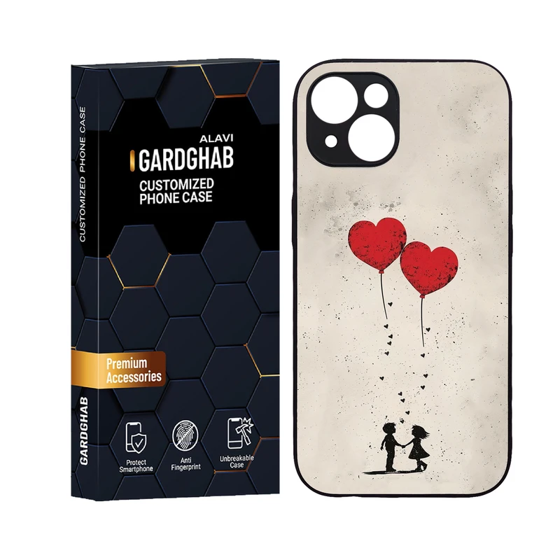 کاور گارد قاب علوی مدل دورژله ای عاشقانه مناسب برای گوشی موبایل اپل iPhone 14