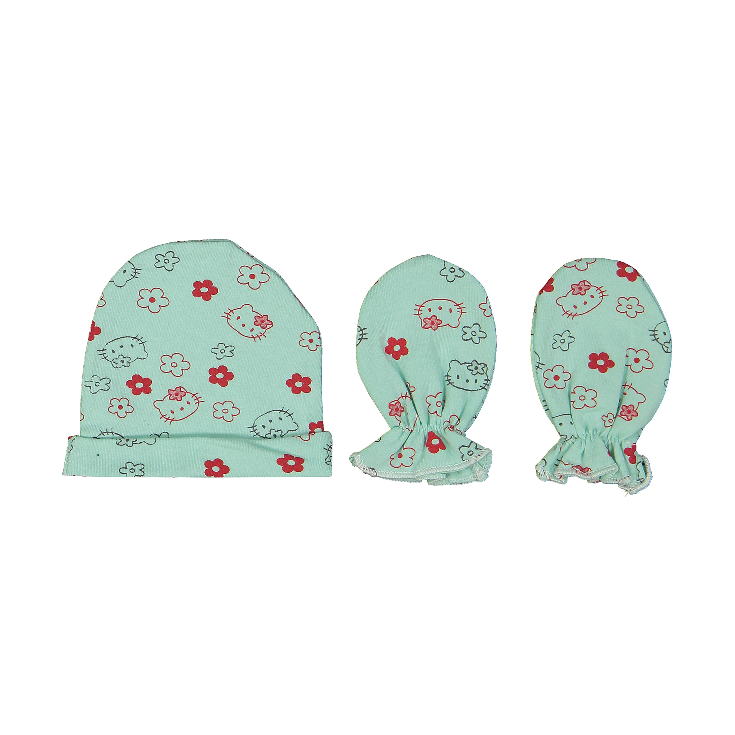 ست کلاه و دستکش نوزادی مدل 1018